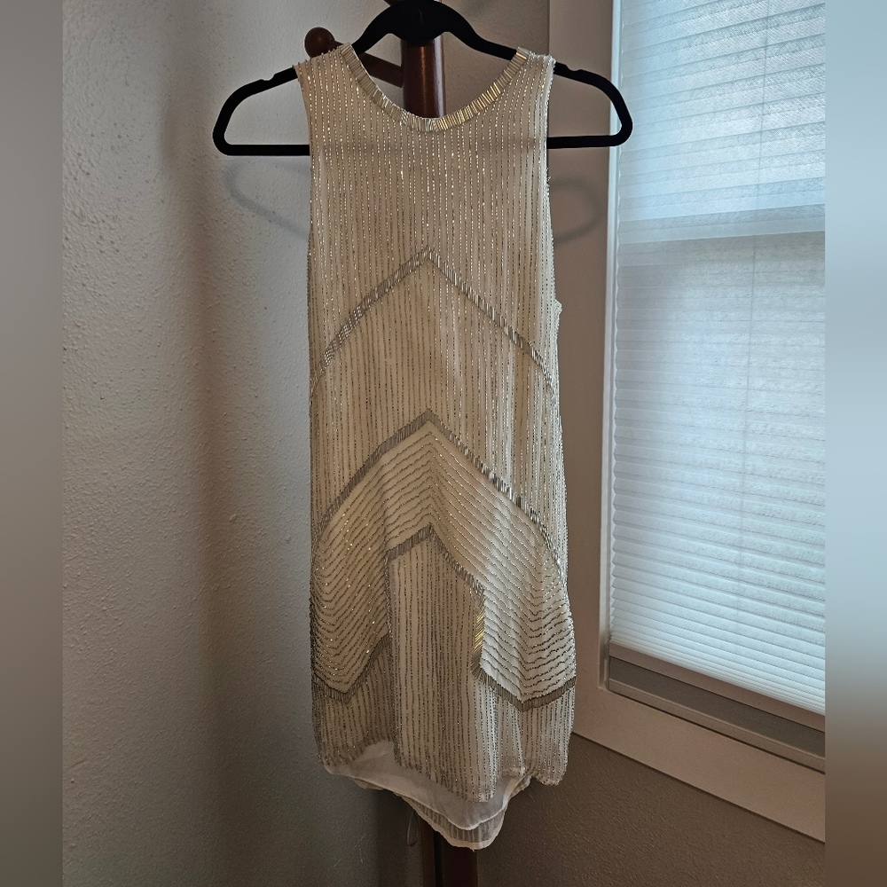 Vintage Parker Beaded Silk Shift Dress